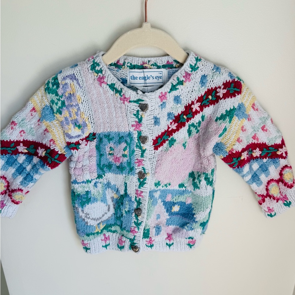 The Eagle Eye Girls Hand Knit Cardigan Size 2T